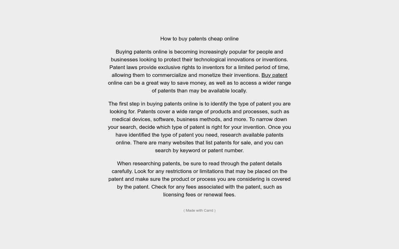 Best patents for sale online